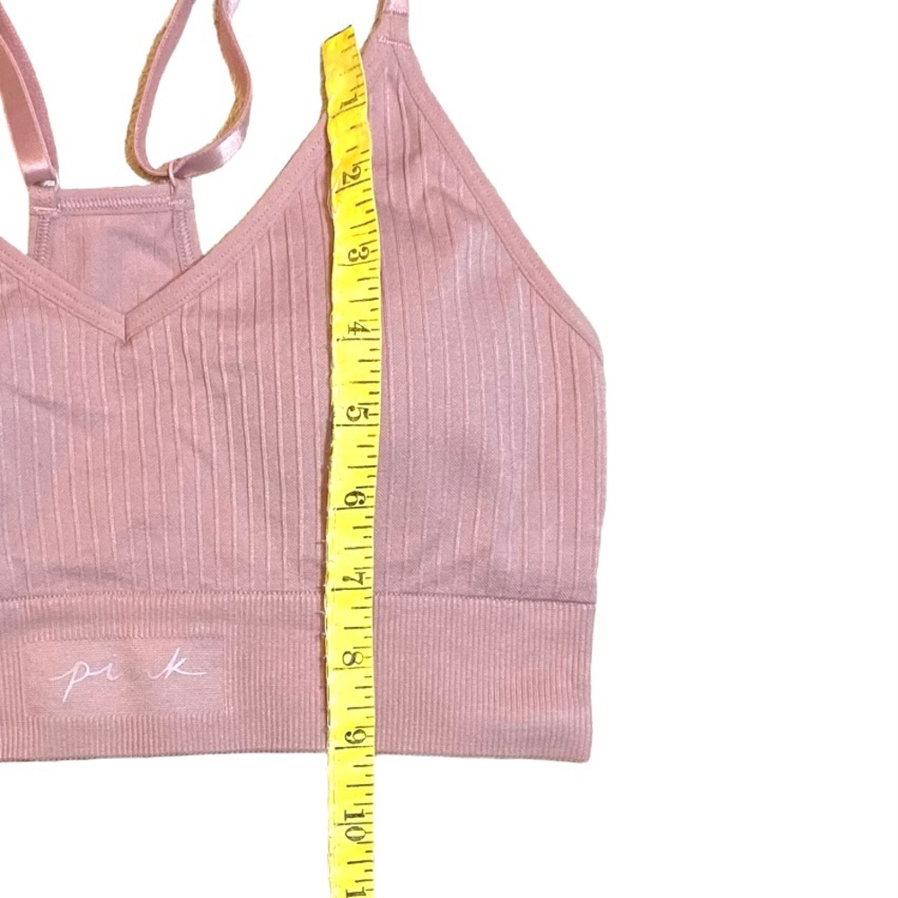 VICTORIAS SECRET PINK SEAMLESS LINED SPORTS BRA RACERBACK PINK S - Picture 6 of 11